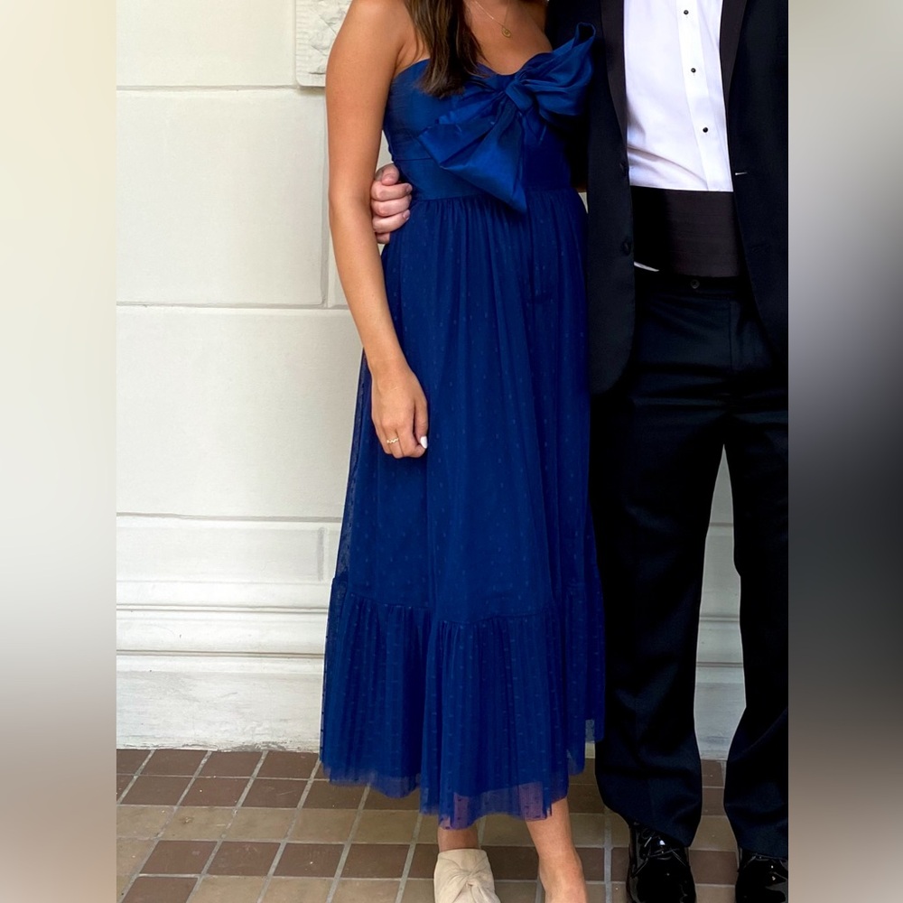 Hutch midi navy cocktail dress